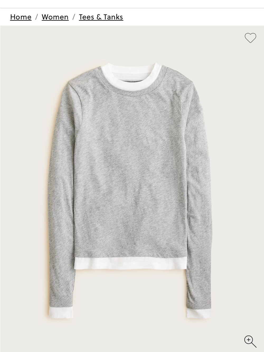 J CREW Feather jersey layered long-sleeve T-shirt